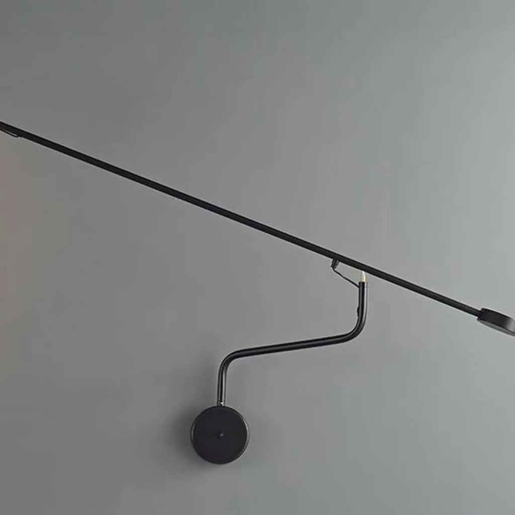 Minimalist Black Metal Adjustable Large Swing Arm Wall Light