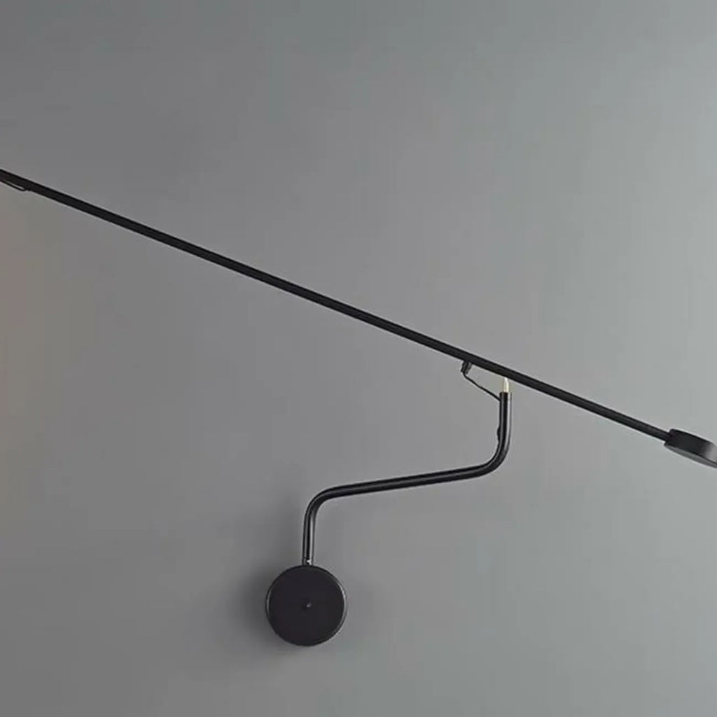 Minimalist Black Metal Adjustable Large Swing Arm Wall Light