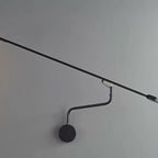 Minimalist Black Metal Adjustable Large Swing Arm Wall Light