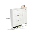 Entryway White Wooden Narrow Shoe Storage Cabinet