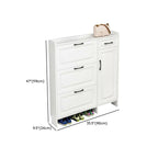 Entryway White Wooden Narrow Shoe Storage Cabinet