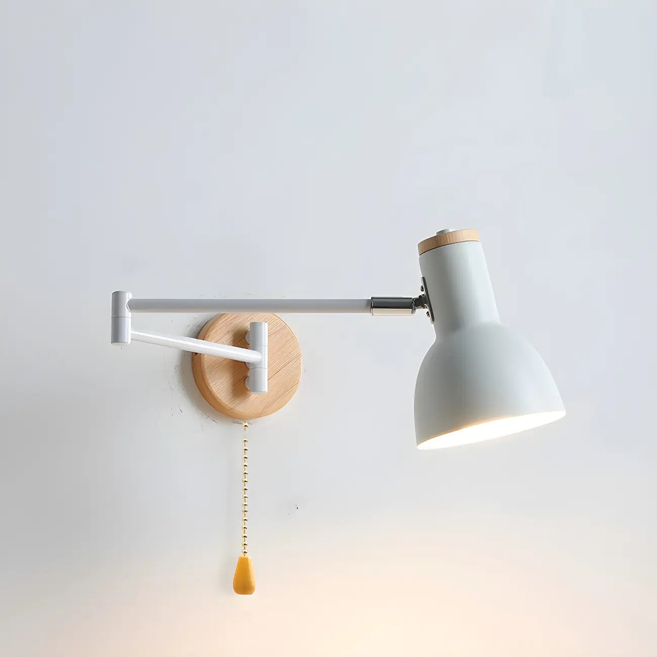 Modern White Adjustable Swing Arm Wall Light