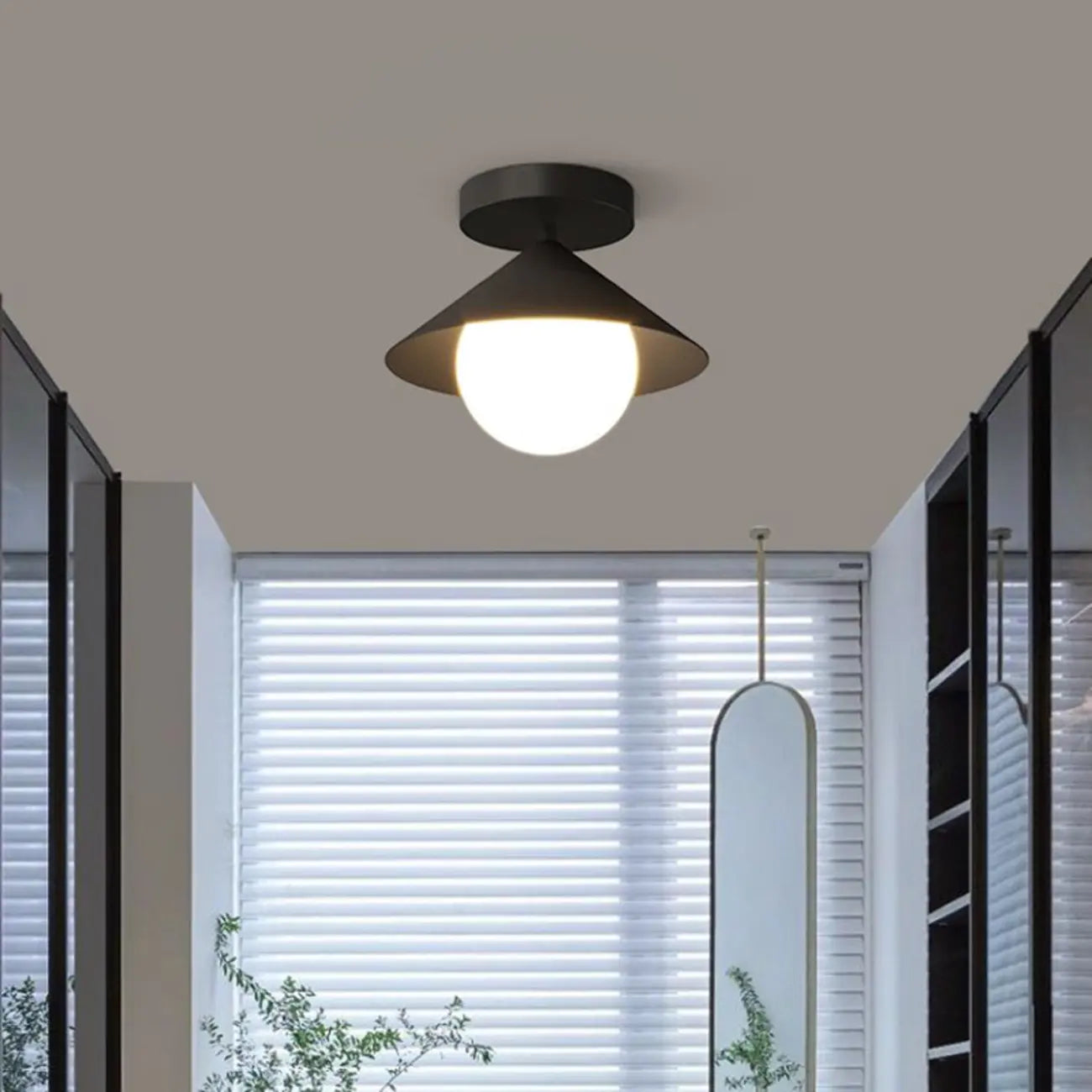 Modern Glass Semi-Flush Mount Ceiling Light for Home Decor