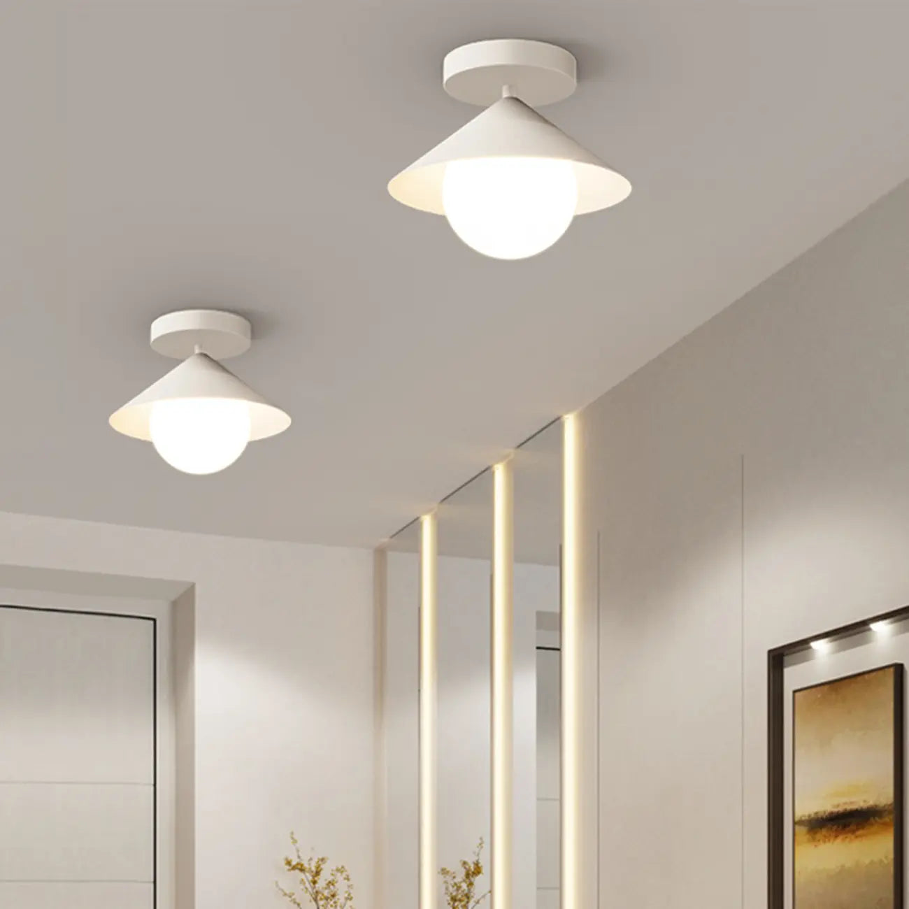 Modern Glass Semi-Flush Mount Ceiling Light for Home Decor