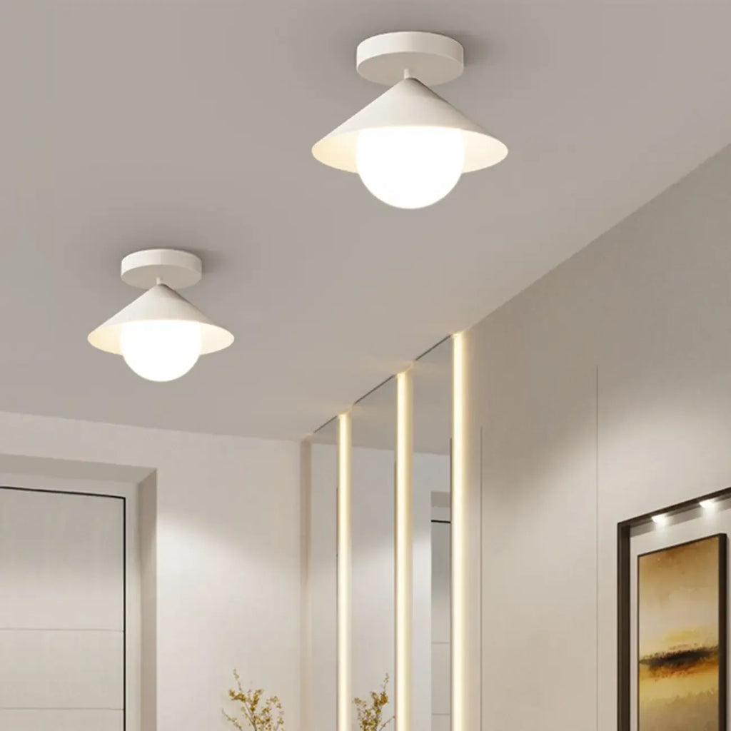 Modern Glass Semi-Flush Mount Ceiling Light for Home Decor
