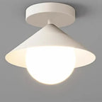 Modern Glass Semi-Flush Mount Ceiling Light for Home Decor