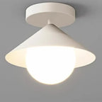 Modern Glass Semi-Flush Mount Ceiling Light for Home Decor