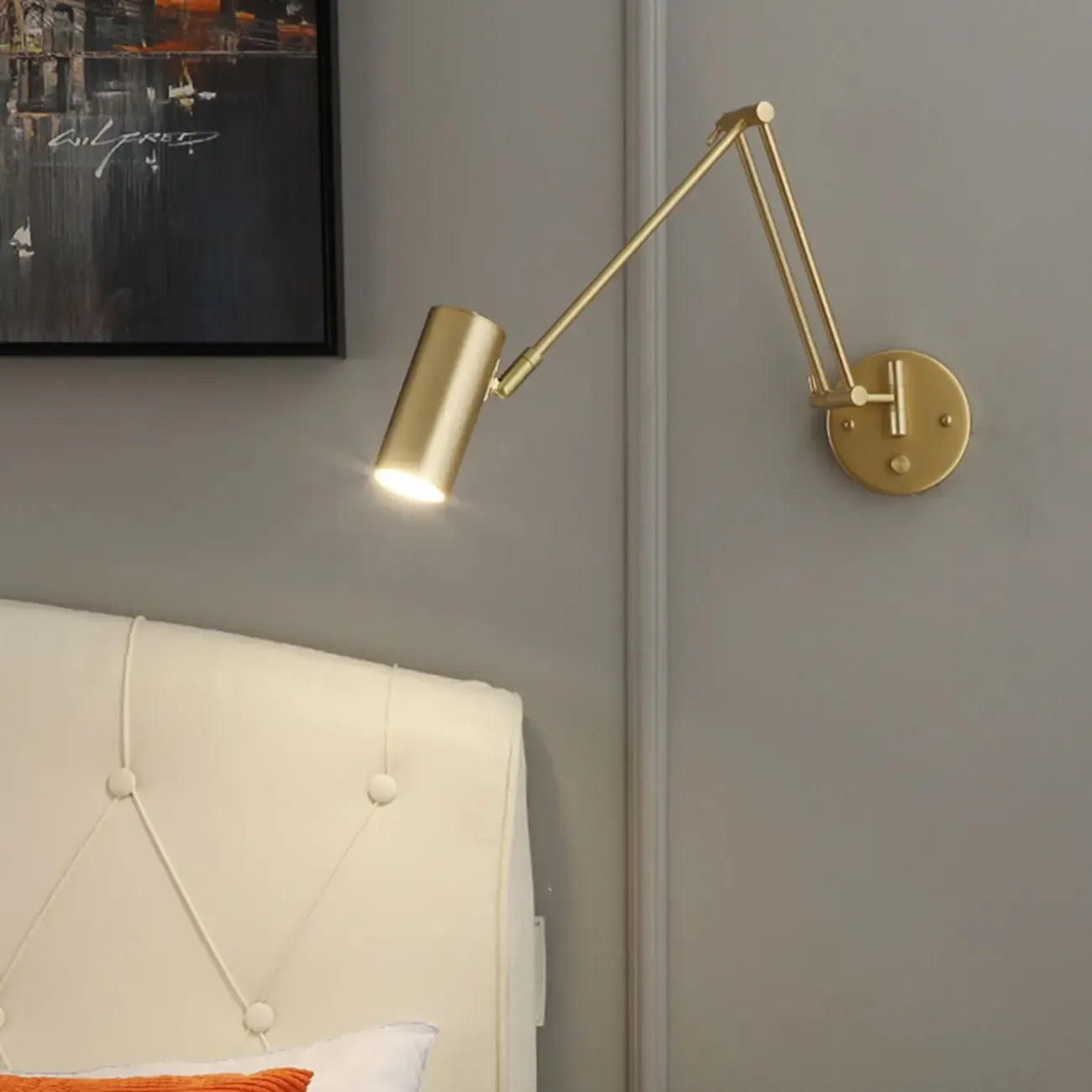 Natural Light Indoor Swing Arm Wall Sconce for Bedroom Decor