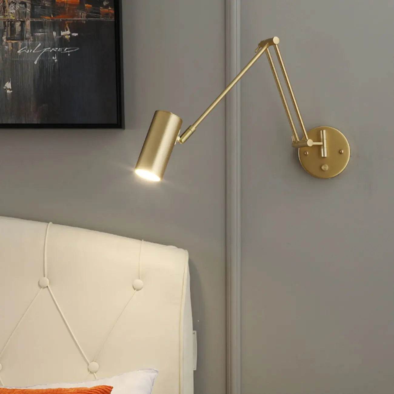 Natural Light Indoor Swing Arm Wall Sconce for Bedroom Decor