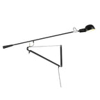 Geometric Metal Black Adjustable Swing Arm Wall Light