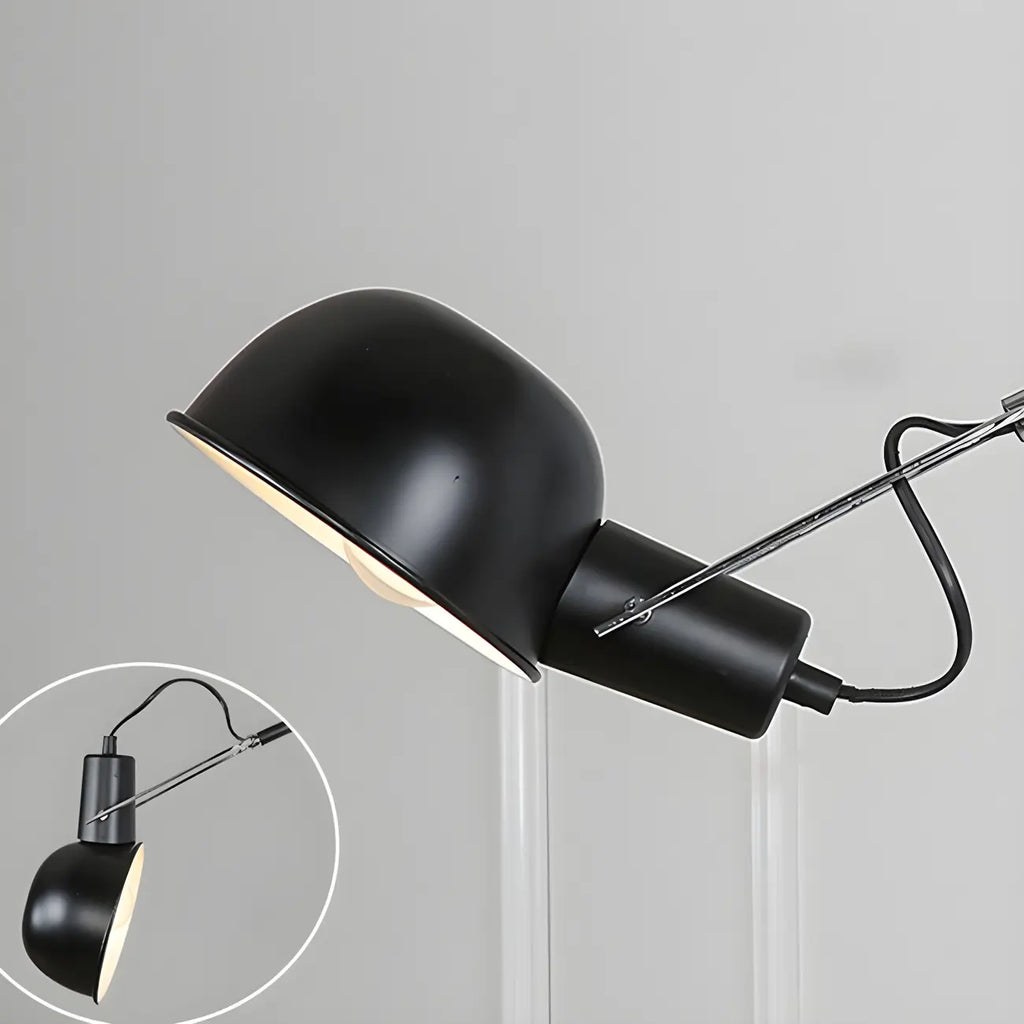 Geometric Metal Black Adjustable Swing Arm Wall Light