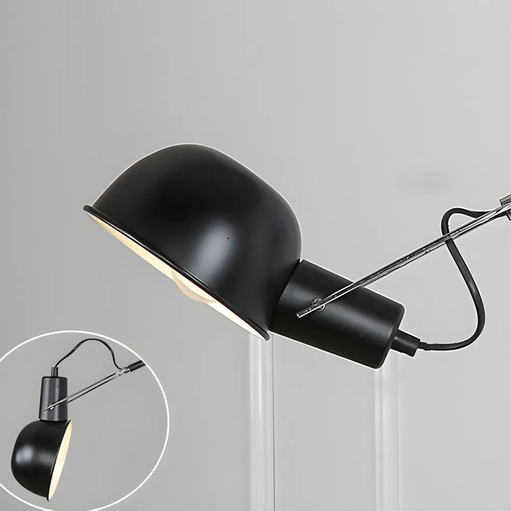 Geometric Metal Black Adjustable Swing Arm Wall Light