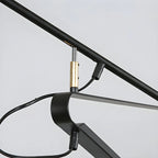 Geometric Metal Black Adjustable Swing Arm Wall Light