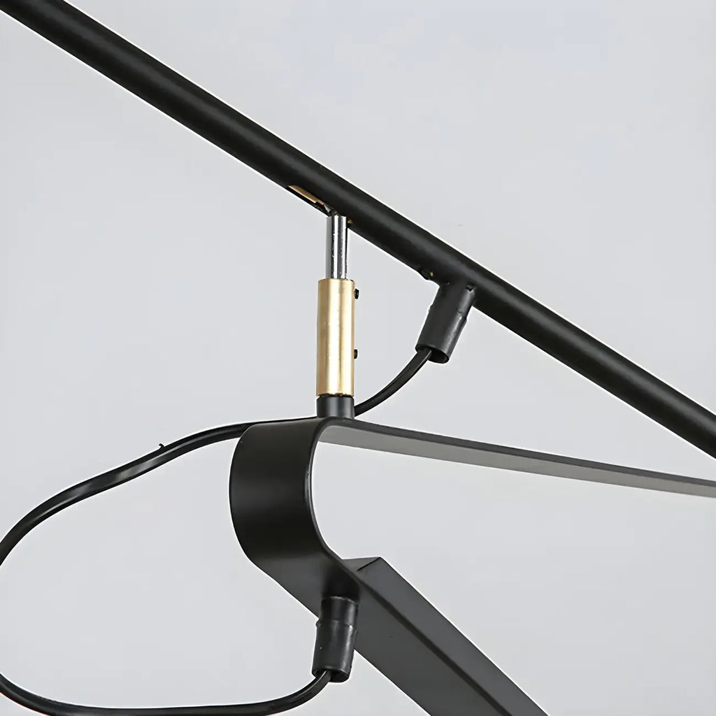 Geometric Metal Black Adjustable Swing Arm Wall Light