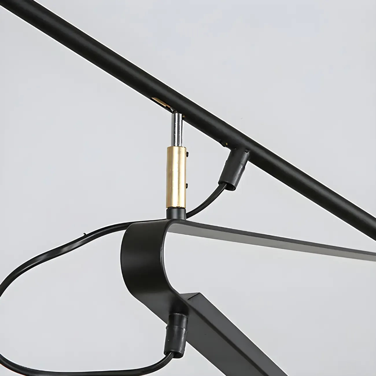 Geometric Metal Black Adjustable Swing Arm Wall Light