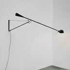 Geometric Metal Black Adjustable Swing Arm Wall Light