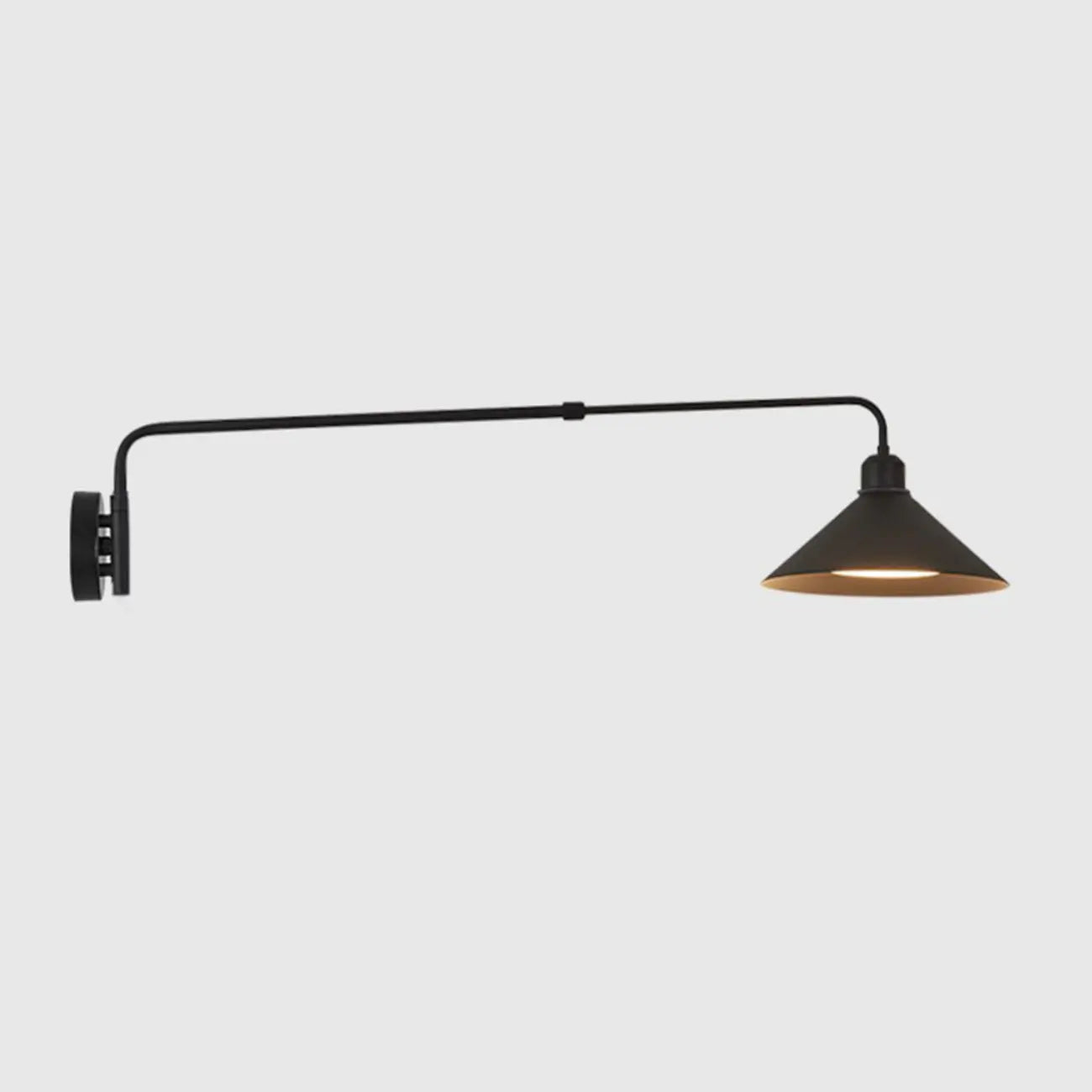 Simple Black Metal Adjustable Swing Arm Wall Light