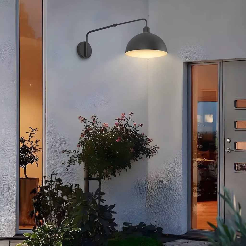 Simple Black Metal Adjustable Swing Arm Wall Light