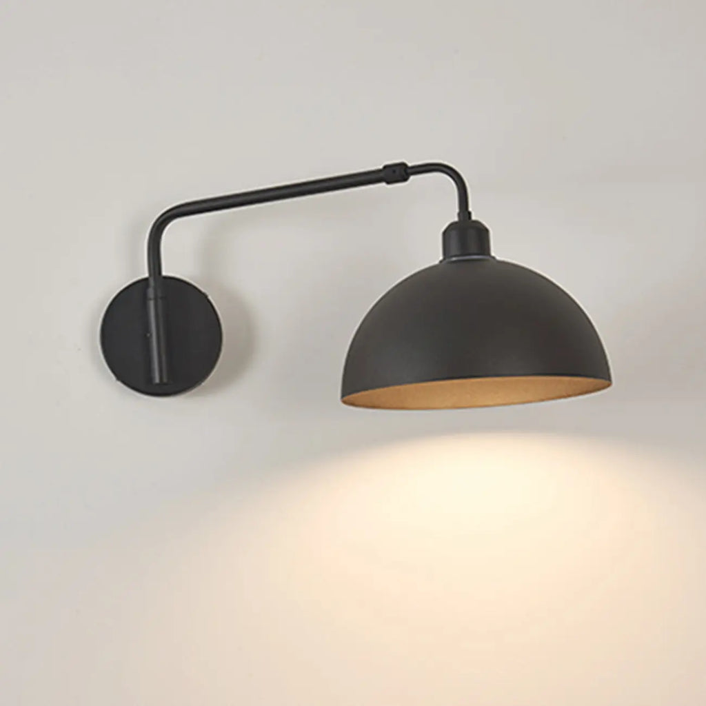Simple Black Metal Adjustable Swing Arm Wall Light