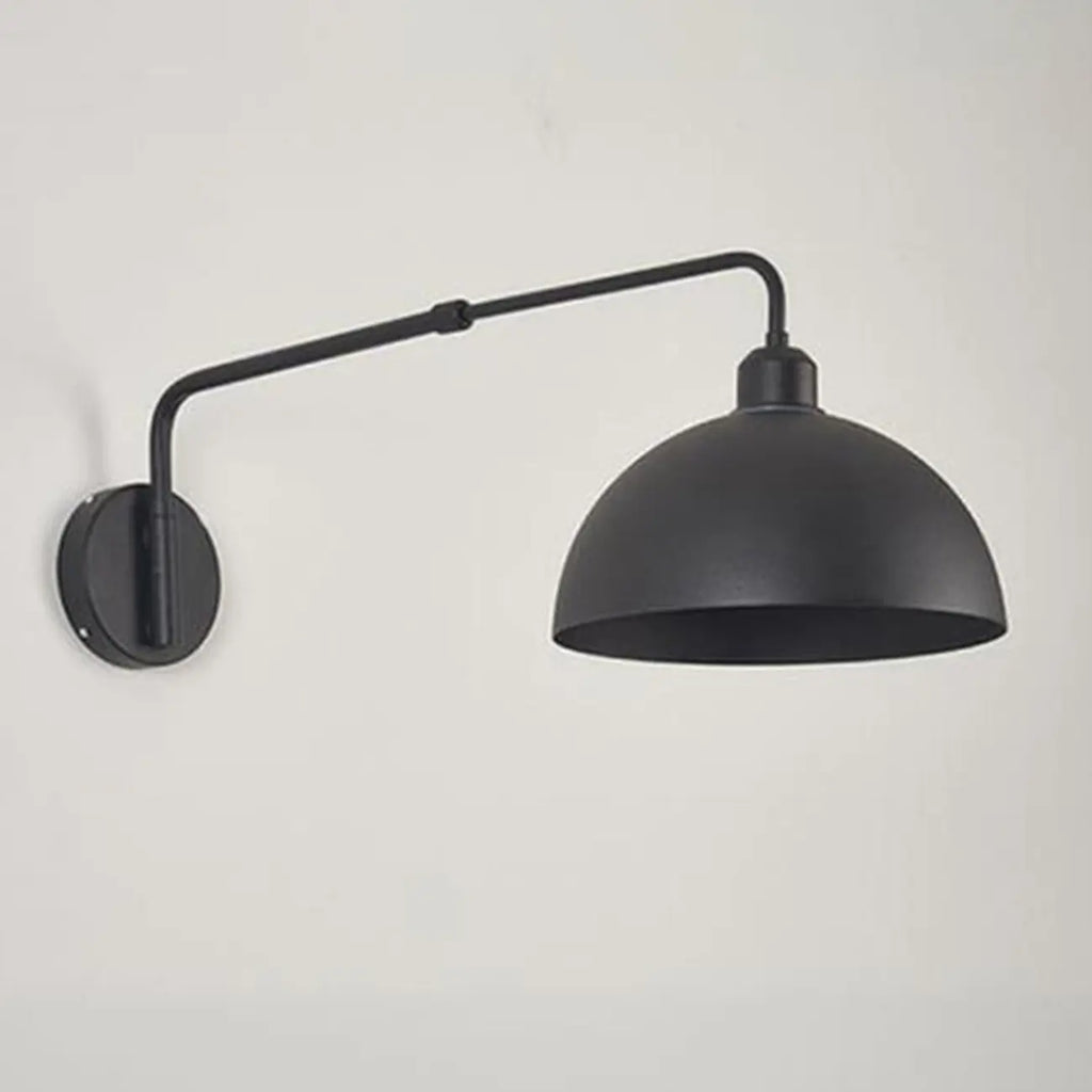 Simple Black Metal Adjustable Swing Arm Wall Light