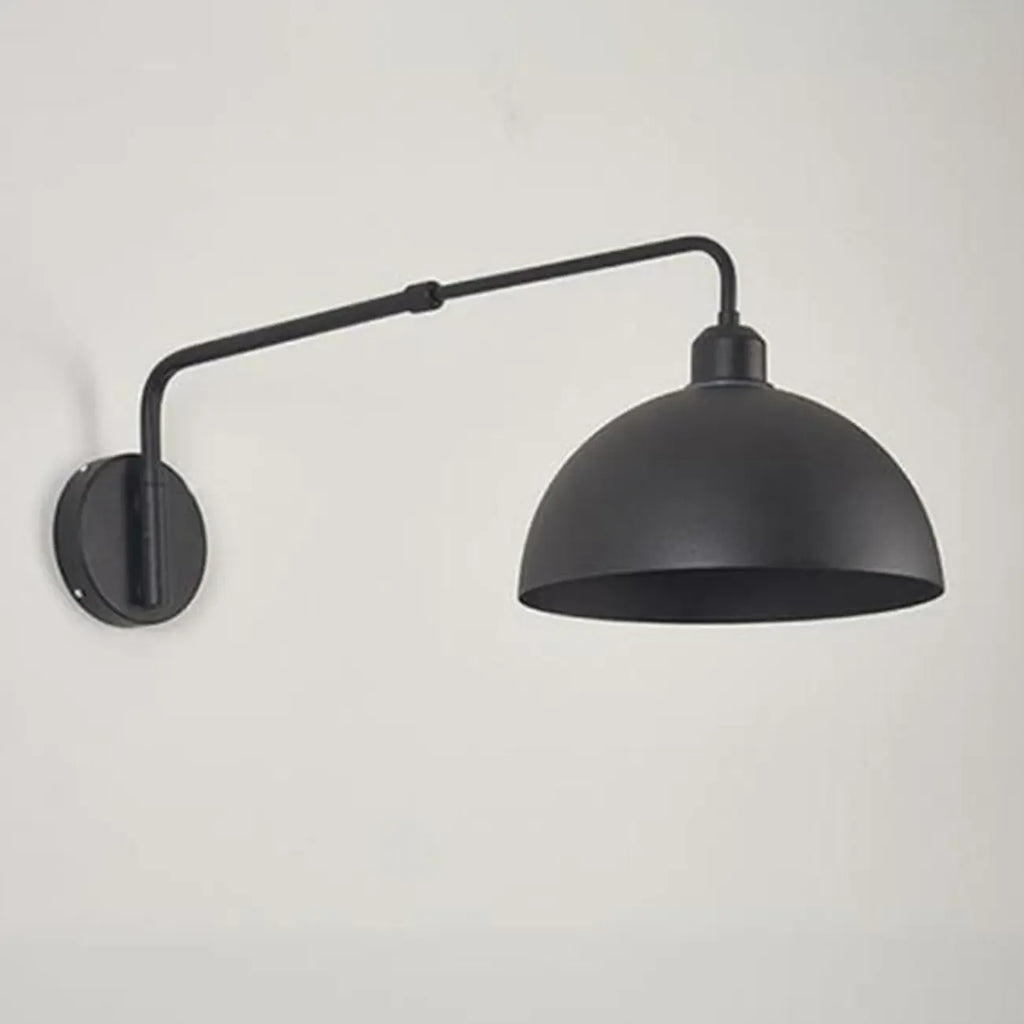 Simple Black Metal Adjustable Swing Arm Wall Light