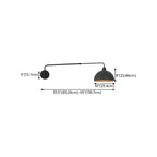 Simple Black Metal Adjustable Swing Arm Wall Light