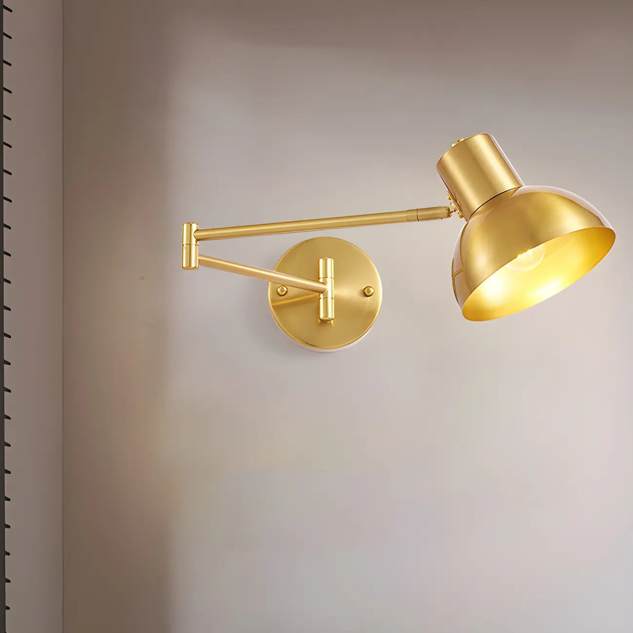 Modern Metal Hemisphere Shade Swing Arm Wall Light
