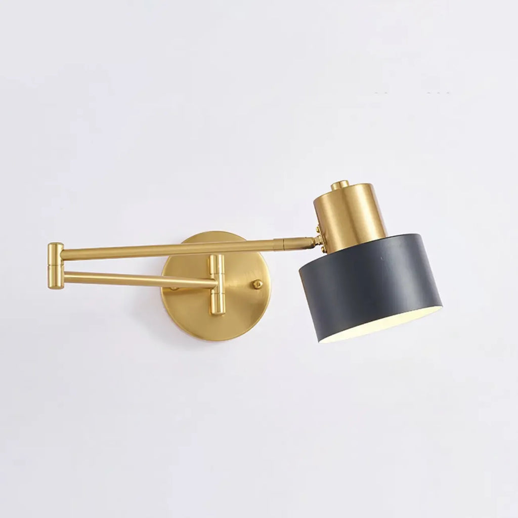 Modern Metal Hemisphere Shade Swing Arm Wall Light