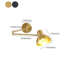 Modern Metal Hemisphere Shade Swing Arm Wall Light