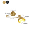 Modern Metal Hemisphere Shade Swing Arm Wall Light