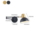 Modern Metal Hemisphere Shade Swing Arm Wall Light