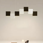 Modern Black Cube LED Island Light Dimmable for Kitchen