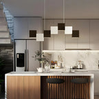 Modern Black Cube LED Island Light Dimmable for Kitchen