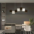 Modern Black Cube LED Island Light Dimmable for Kitchen