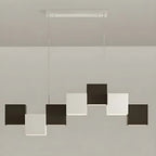 Modern Black Cube LED Island Light Dimmable for Kitchen