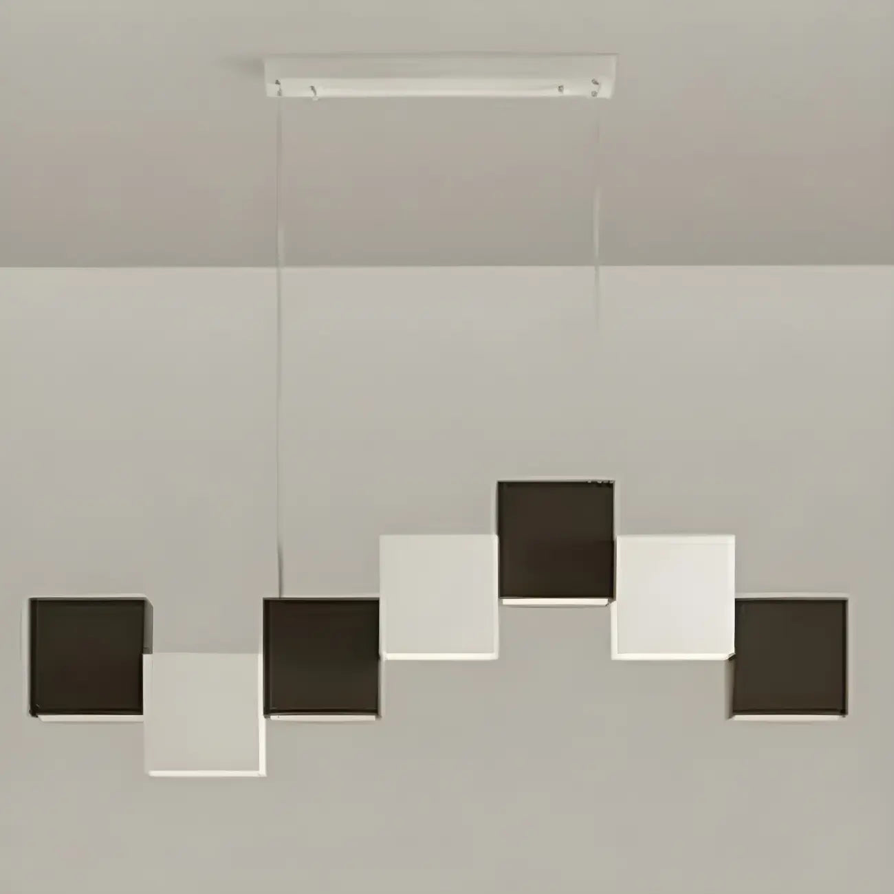 Modern Black Cube LED Island Light Dimmable for Kitchen