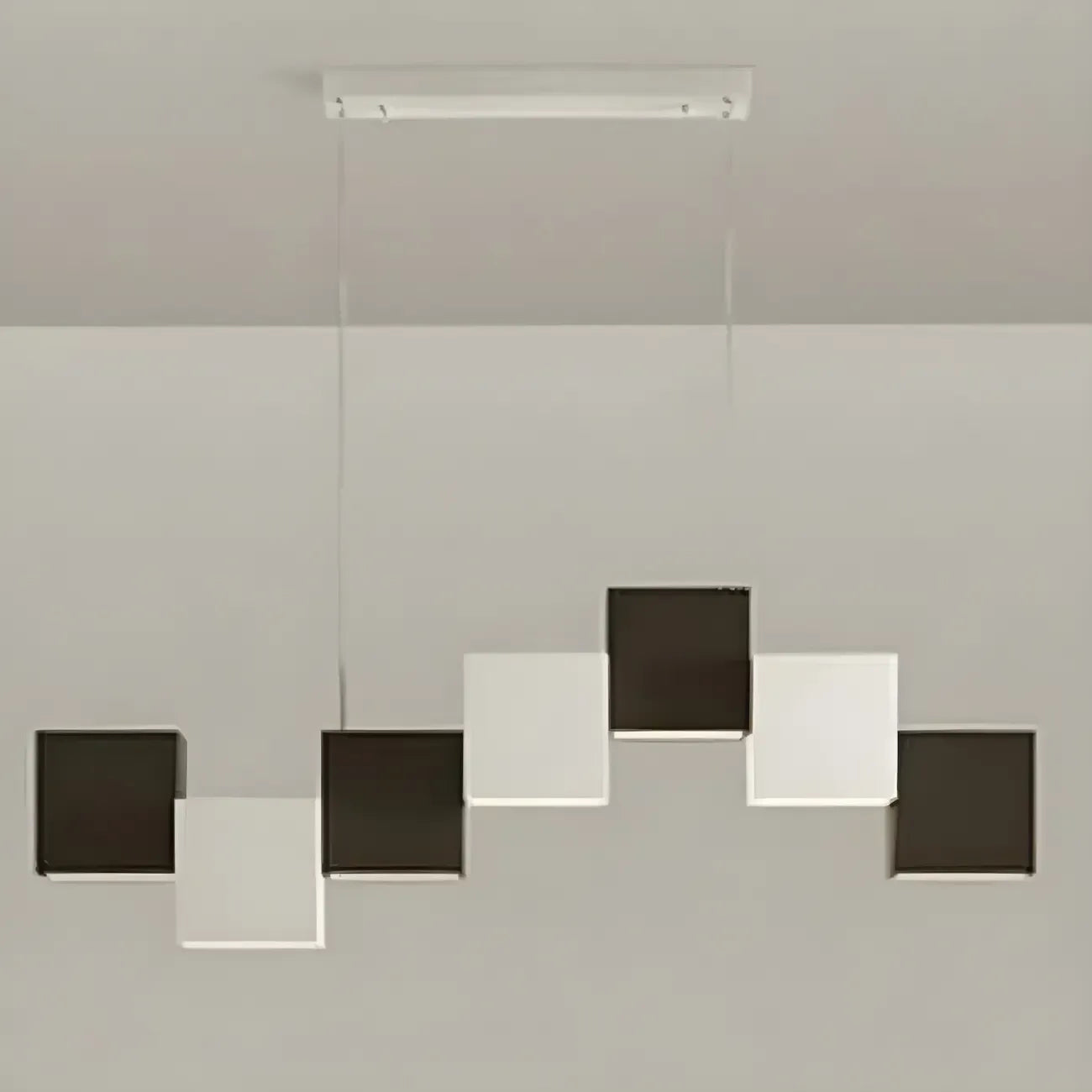 Modern Black Cube LED Island Light Dimmable for Kitchen