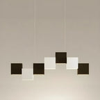 Modern Black Cube LED Island Light Dimmable for Kitchen