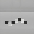 Modern Black Cube LED Island Light Dimmable for Kitchen