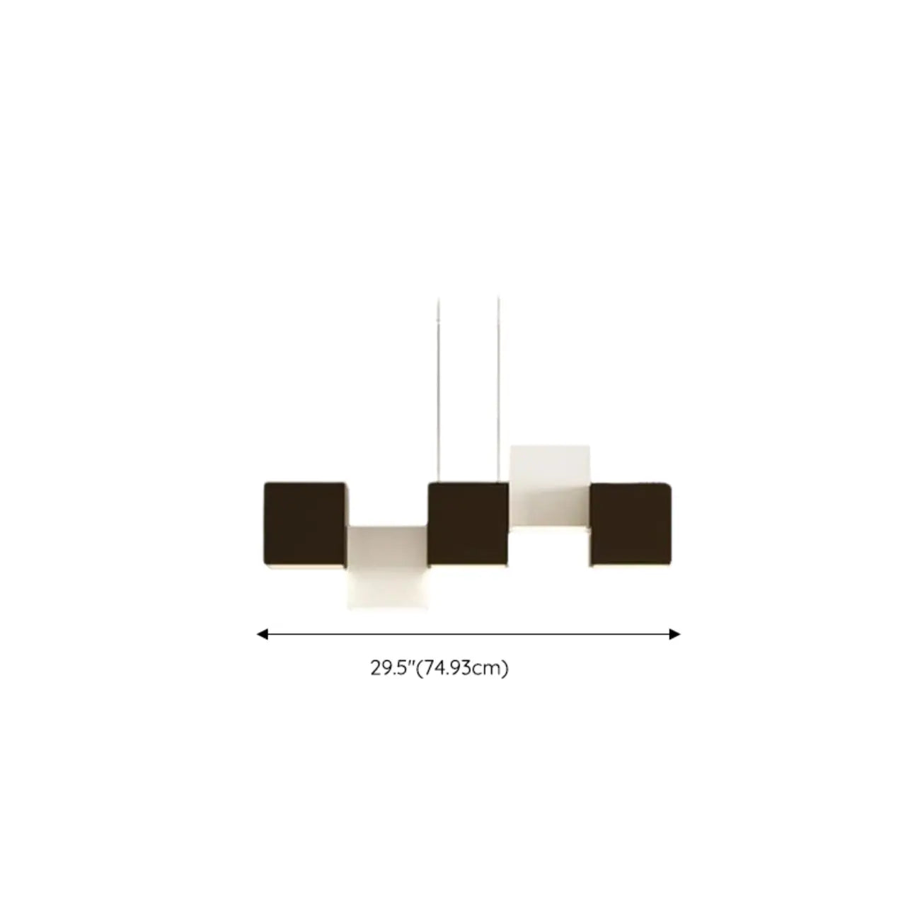 Modern Black Cube LED Island Light Dimmable for Kitchen