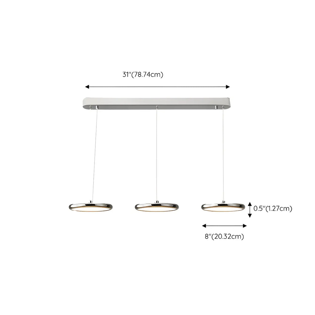 Modern Silver Island Pendant Light Dimmable LED for Kitchen