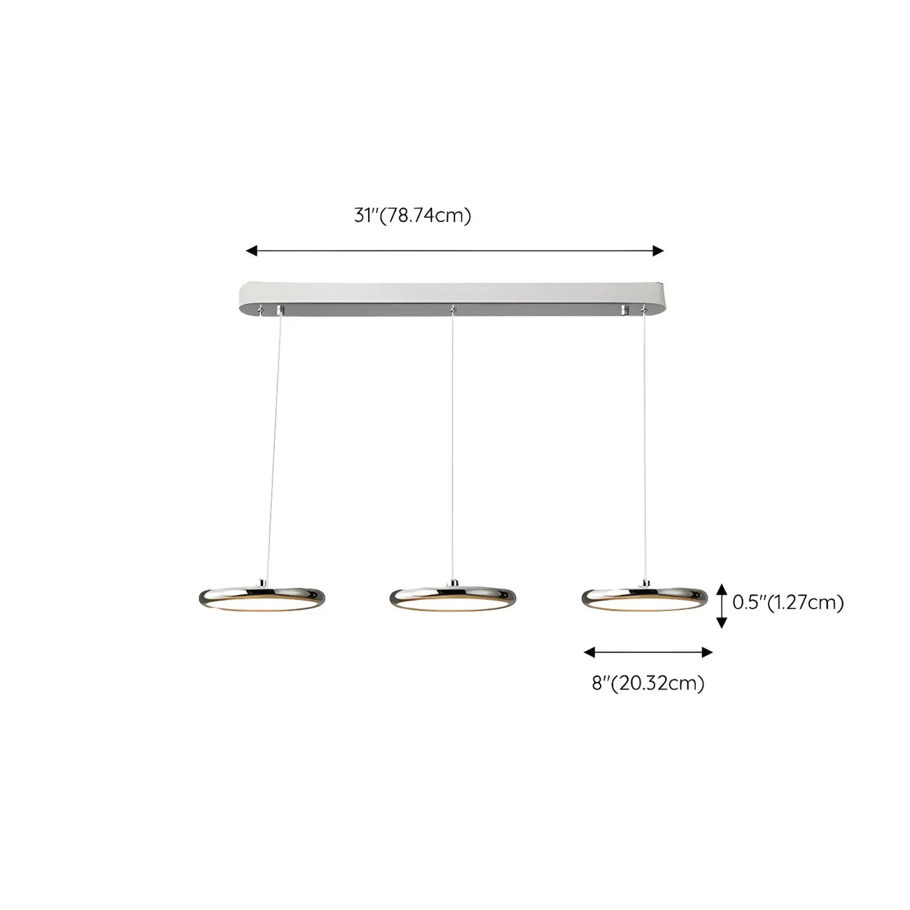 Modern Silver Island Pendant Light Dimmable LED for Kitchen