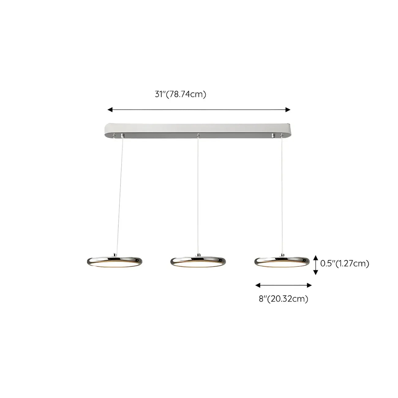 Modern Silver Island Pendant Light Dimmable LED for Kitchen
