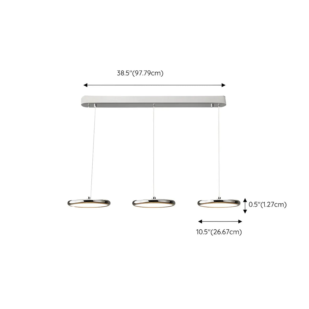 Modern Silver Island Pendant Light Dimmable LED for Kitchen