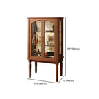 Retro Adjustable Cherry Wood Glass Doo Curio Cabinet