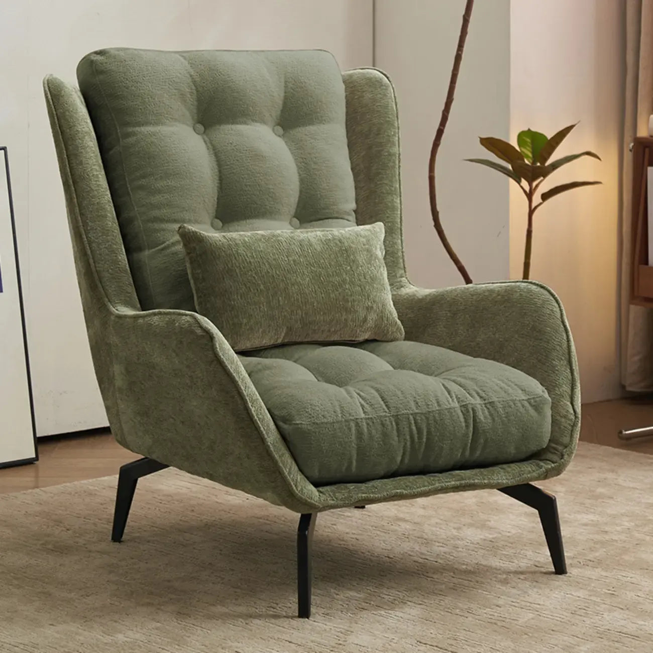 Modern Velvet Wingback Accent Chair for Living Room