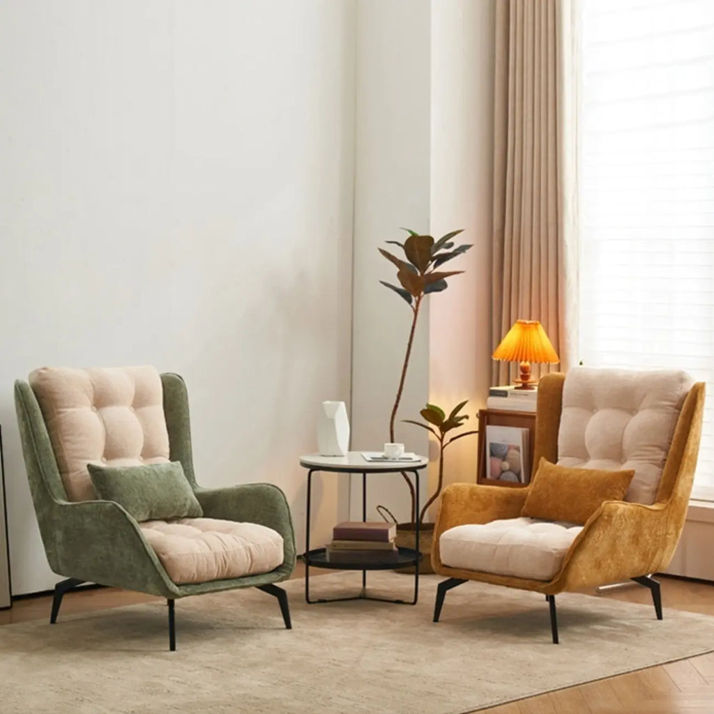Modern Velvet Wingback Accent Chair for Living Room