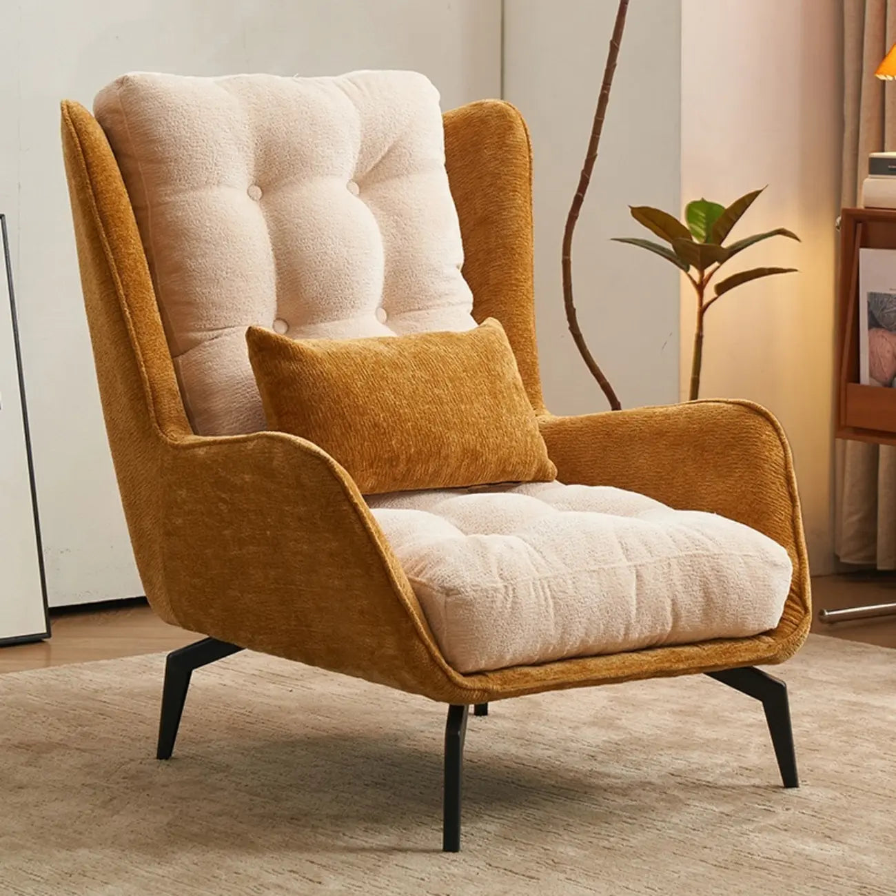 Modern Velvet Wingback Accent Chair for Living Room