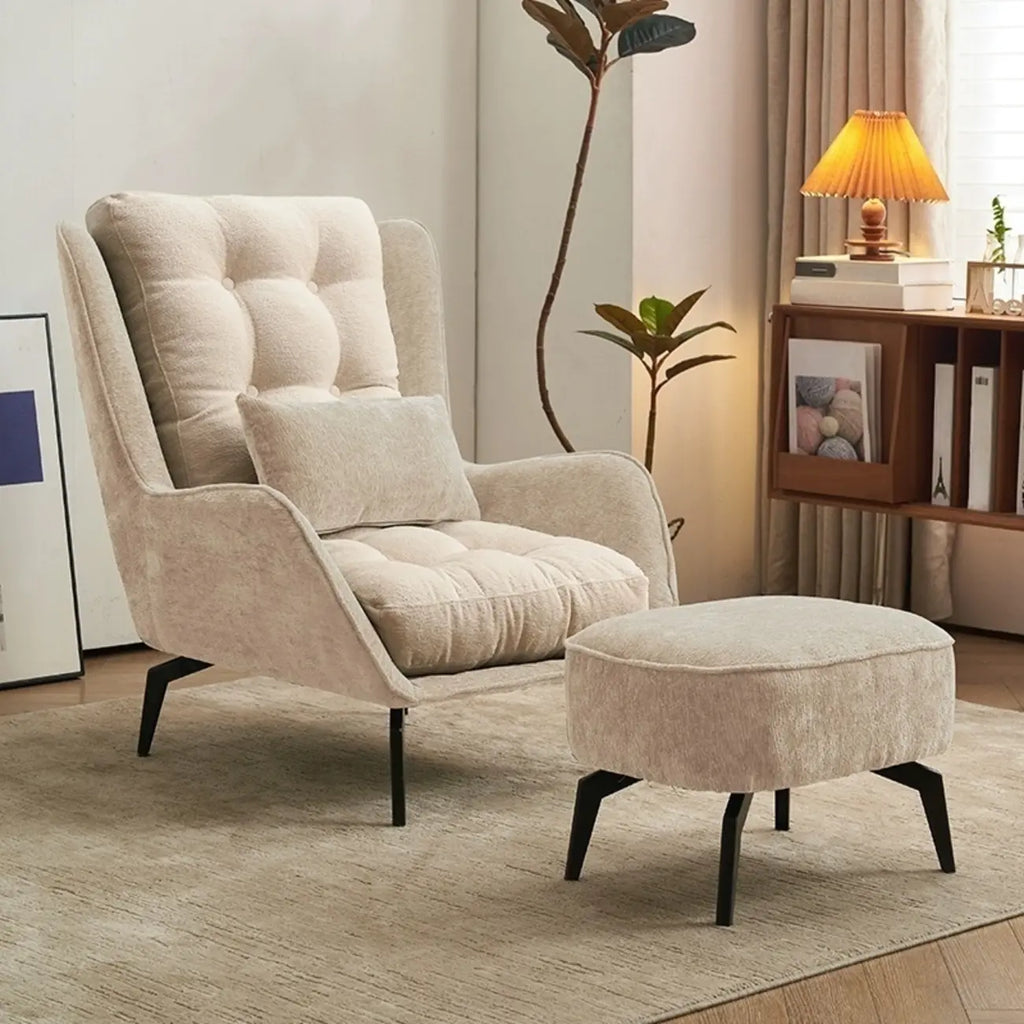 Modern Velvet Wingback Accent Chair for Living Room