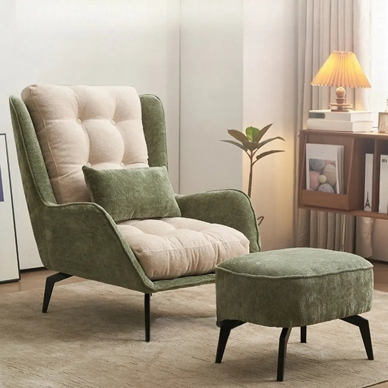 Modern Velvet Wingback Accent Chair for Living Room